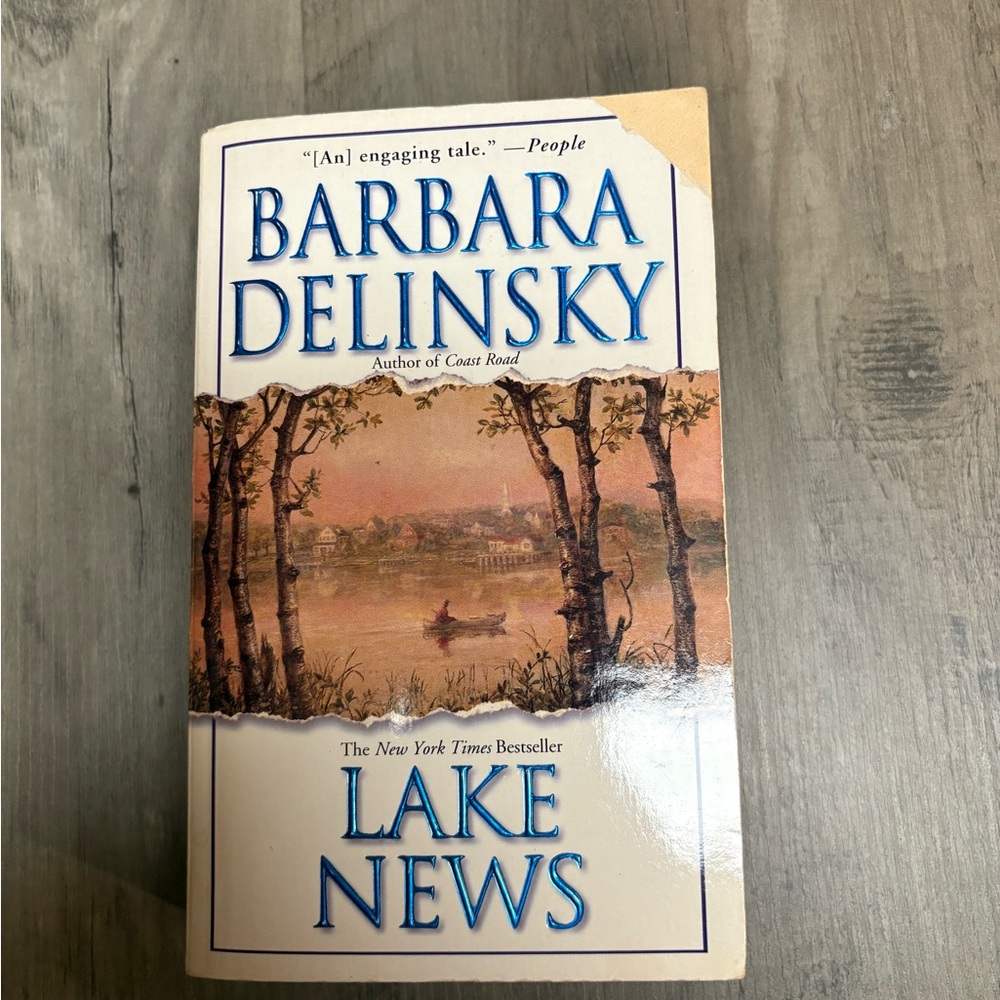Barbara Delinsky "Lake News" Paperback Book - Cream & Blue Cover